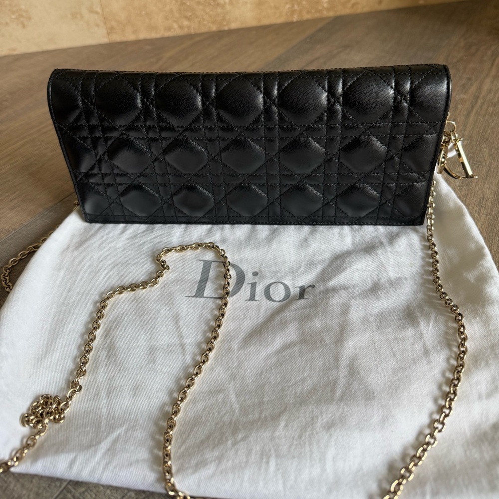 Lady Dior Wallet a Chain with Silver  Chain